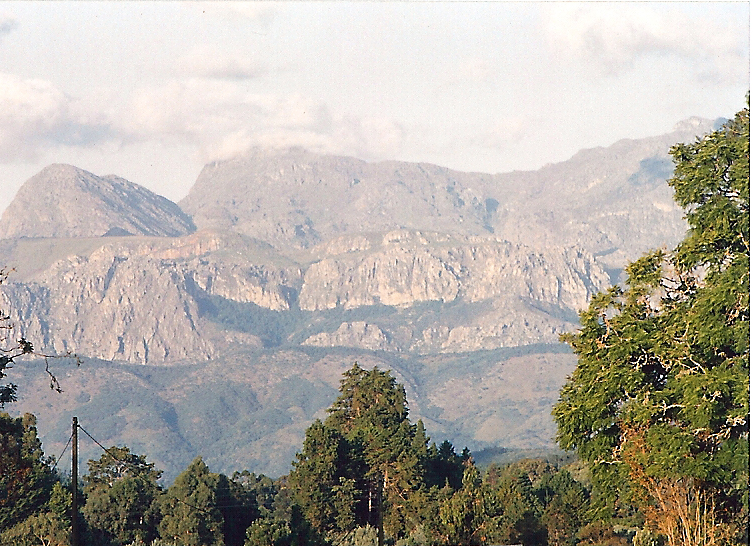 The Eastern Highlands of Zimbabwe seen from the village of Chimanimani