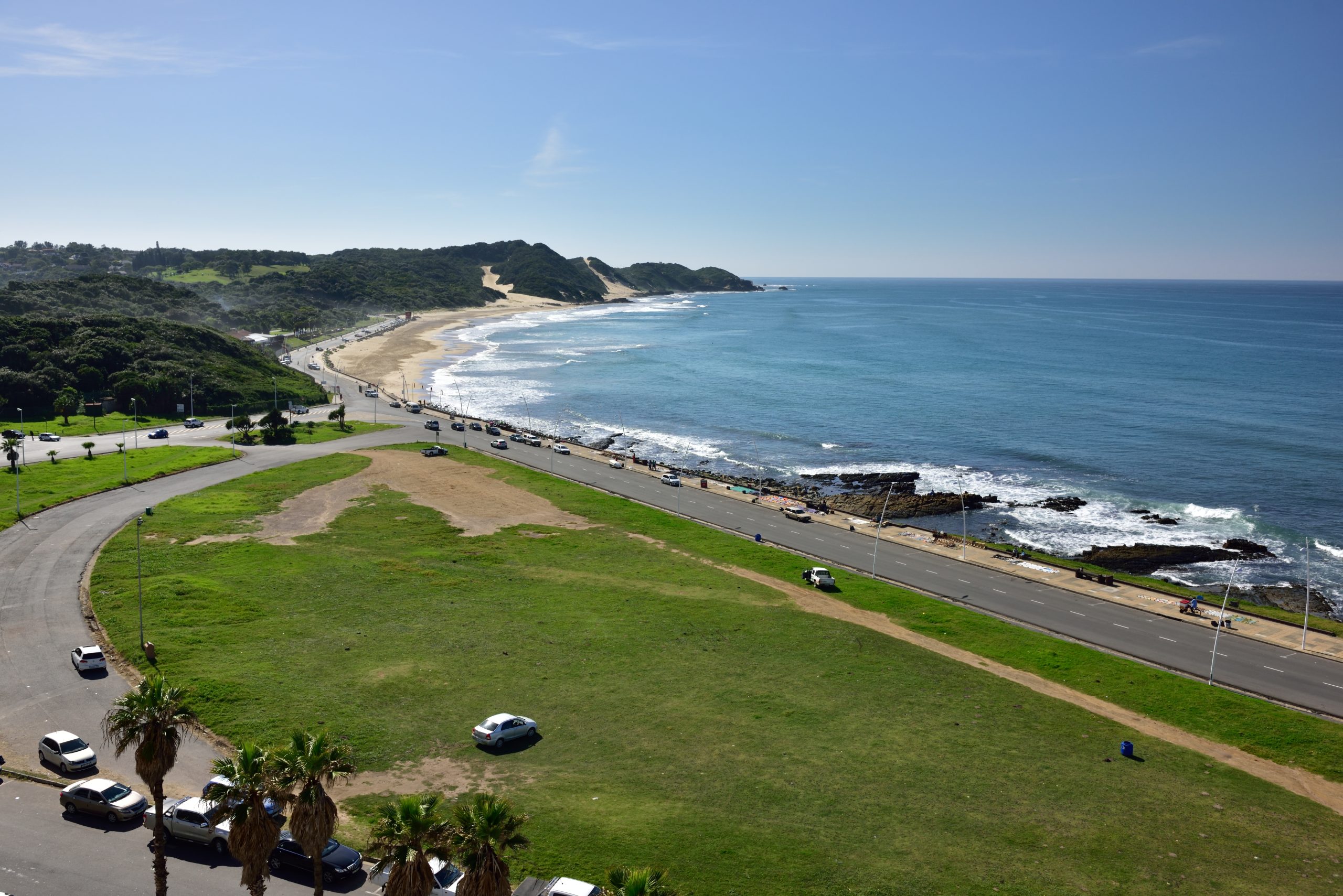 Aerial view of the Eastern Cape coastline near KuGompo City (East London), South Africa